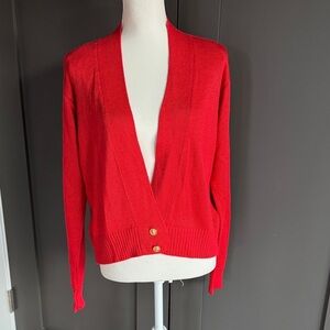 Fia Italia Elegant Red Women's Cardigan Sweater Size M